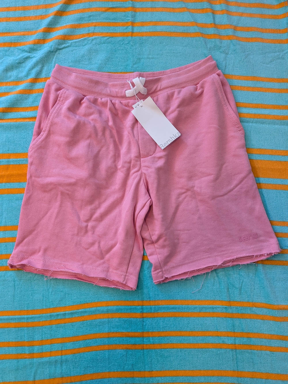 Bershka Pink Drawstring Casual Shorts